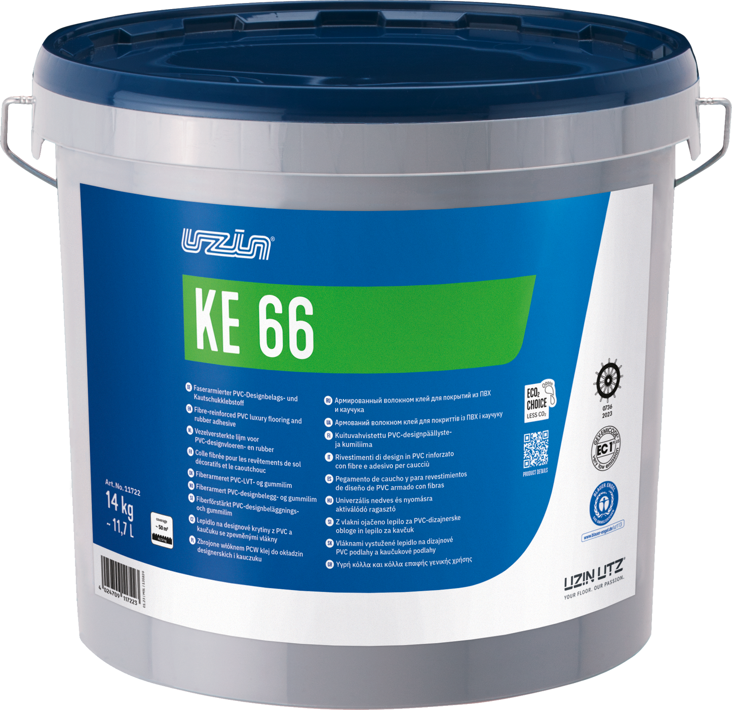 Uzin Kleber KE 66 Faserarmierter 6 - 14 Kg, Universal-Klebstoff Zahnung A2